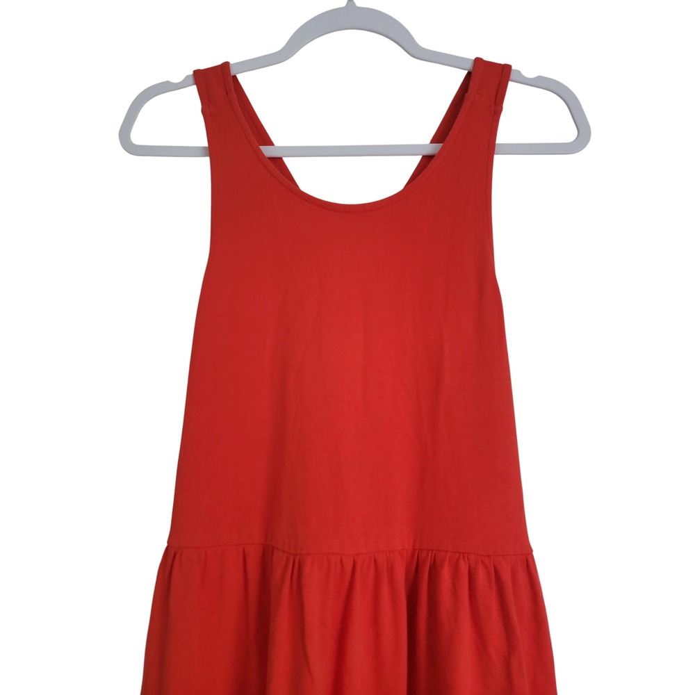 J.Crew 100% Cotton Orange Tiered Eyelet Cross Back Midi Dress Sleeveless Small - Picture 3 of 10